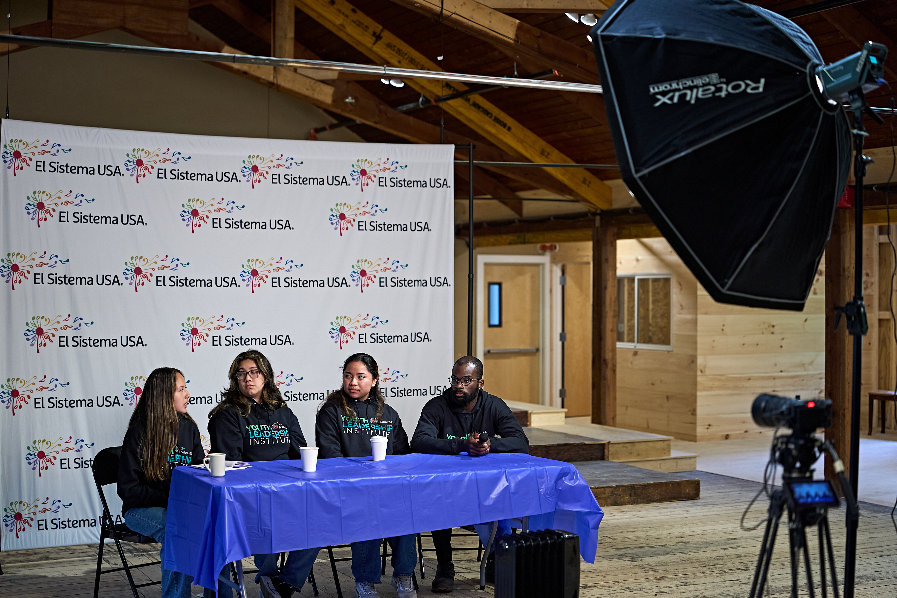 Members of the Youth Leadership Institute recording their yearlong project plans.