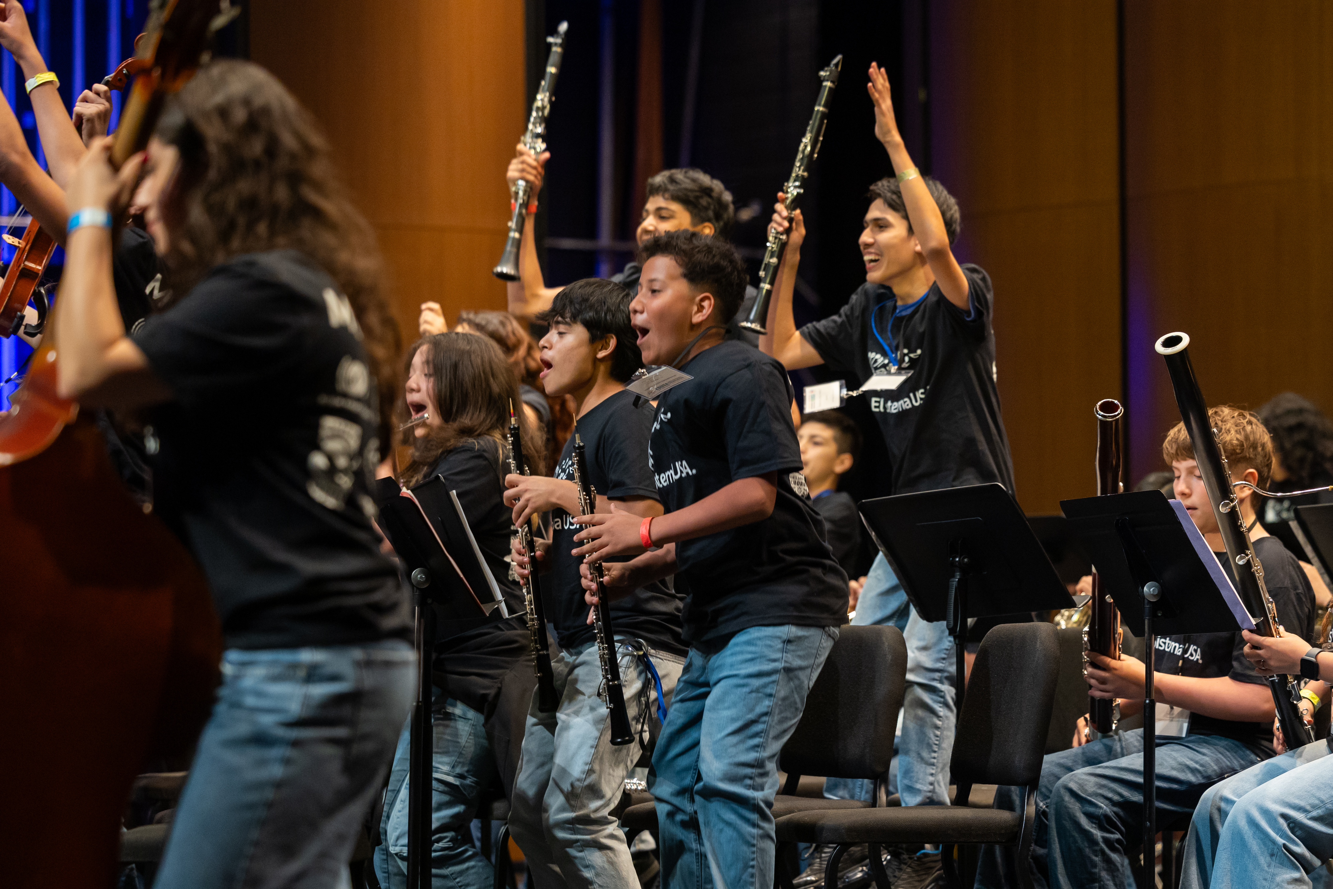 Students from El Sistema USA member programs across Texas gather at the 2026 National Symposium in Houston.