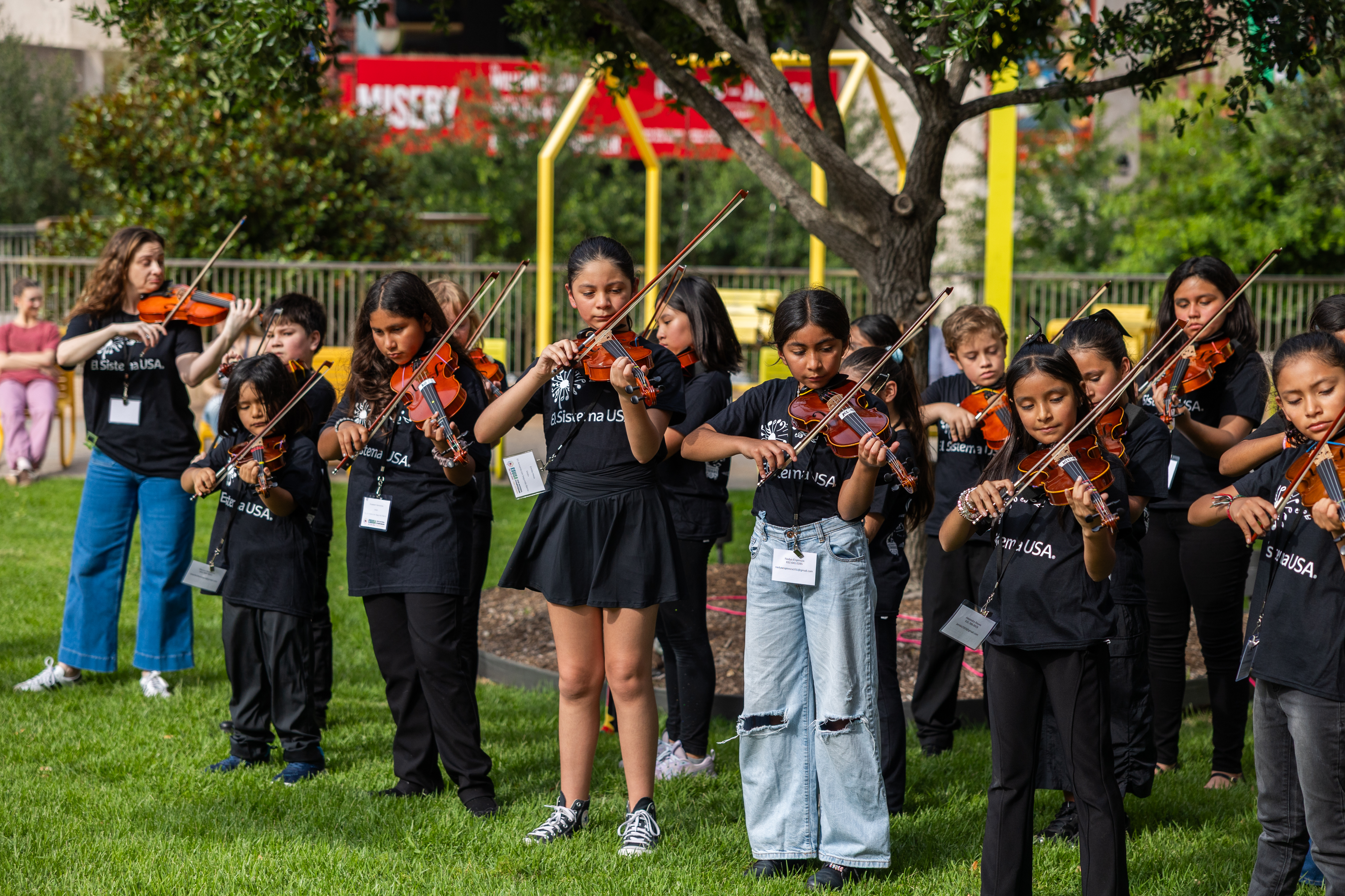 Students from El Sistema USA member programs across Texas gather at the 2026 National Symposium in Houston.