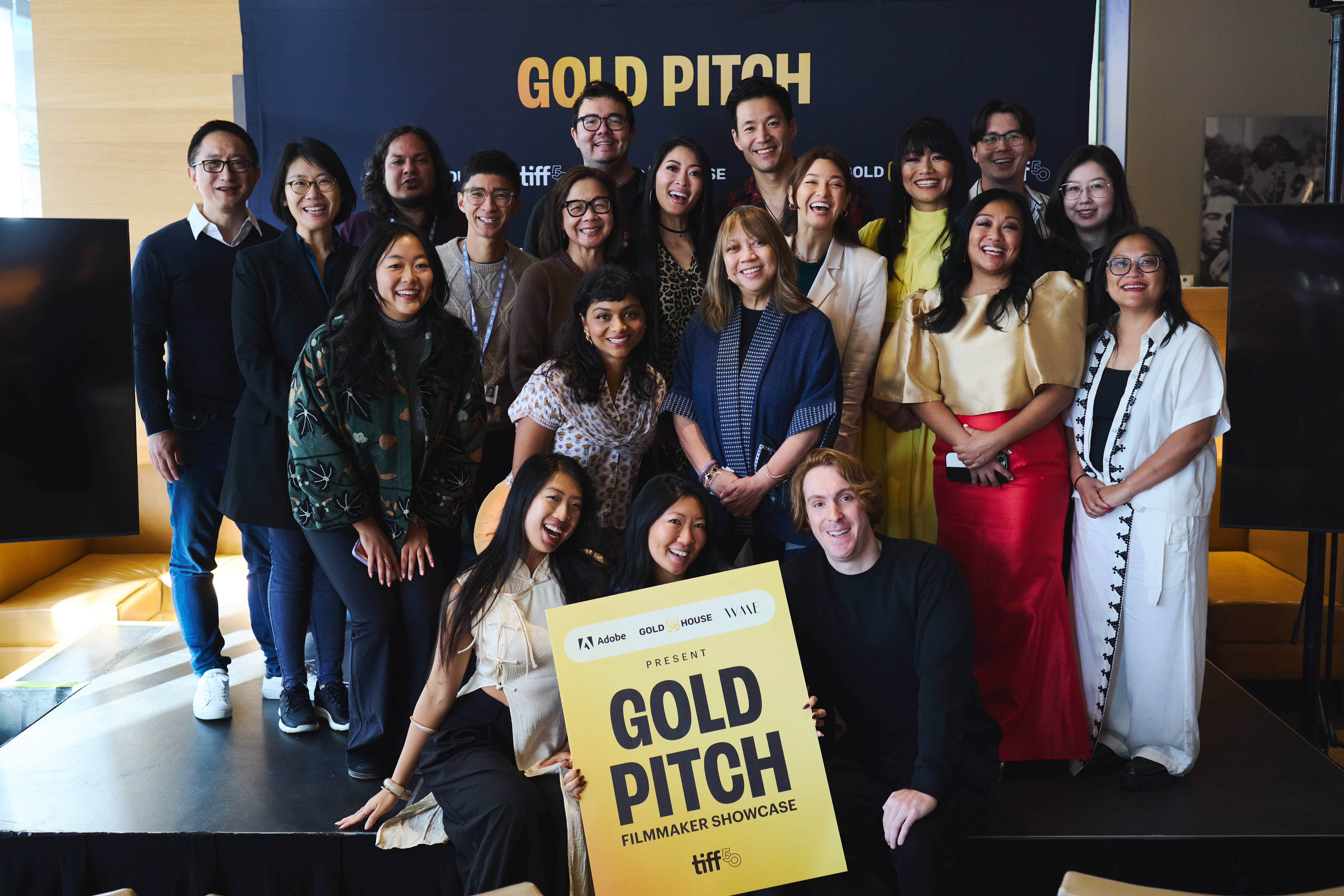 Gold House’s Creative Equity Fund team with the 9 projects and filmmakers who pitched their projects at our Gold Pitch Filmmakers Spotlight at Toronto International Film